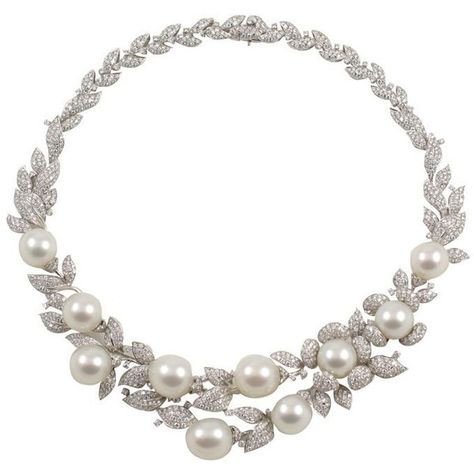 Diamond and Pearl necklace ($60,000) ❤ liked on Polyvore featuring jewelry, necklaces, pearl necklaces, pearl jewelry, pearl jewellery, white pearl necklace and long necklace Pearl Diamond Necklace Designs, Luxury Pearl Necklace, Pearl And Diamond Jewelry, Long Diamond Necklace, Diamond And Pearl Necklace, Pearl Diamond Jewelry, South Sea Pearl Necklace, Necklace With Pearls, Black Gold Jewelry