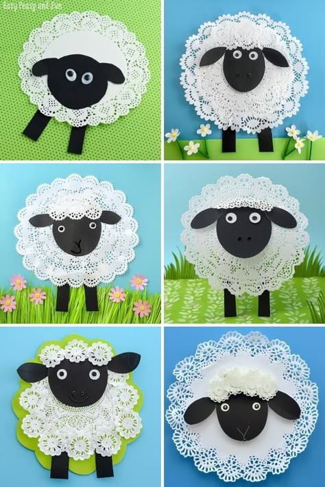 Shamrock Decorations, Sheep Craft, Mothers Day Crafts Preschool, Easter Craft For Kids, Spring Crafts Preschool, Farm Animal Crafts, Easter Arts And Crafts, Sheep Crafts, Kindergarten Art Projects