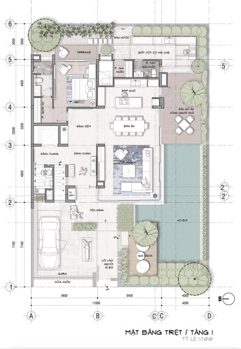 Architecture Floor Plan Presentation, Floor Plan Presentation, House Site Plan, Villa Layout, Residence Plan, 40x60 House Plans, Rendered Floor Plan, Courtyard House Plans, Layout Plan