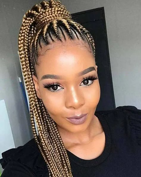 Feed In Braids Ponytail, Long Cornrows, Amazing Braids, Feed In Ponytail, Cornrow Ponytail, Braids Ponytail, Hair Braiding Styles, African Hair Braiding, Feed In Braids Hairstyles