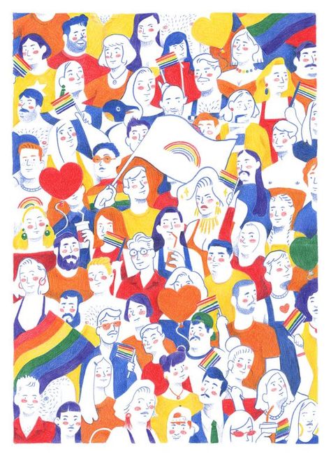 Gender Neutral Outfits, Lgbt Art, Queer Art, We Are The World, Original Penguin, People Illustration, Pride Tshirts, Character Illustration, Doodle Art