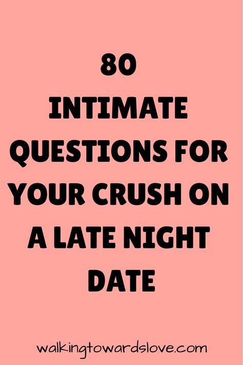 Late night dates can be the perfect time to explore a deeper, more intimate connection with your crush. The quiet and relaxed atmosphere allows for more personal and intriguing conversations. These 80 spicy questions are designed to add a touch of excitement and help you discover each other’s desires and fantasies. Whether you’re looking to Question For Your Crush, Late Night Questions To Ask, Late Night Questions, Late Night Talks Questions, Spicy Questions To Ask Your Crush, Intimate Question Game, Spicy Questions To Ask Your Boyfriend, Late Night Dates, Spicy Questions To Ask