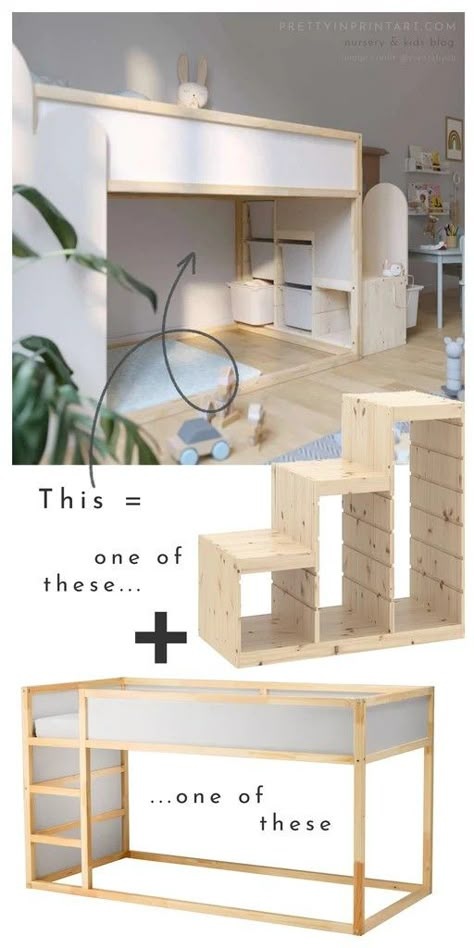 Kura Cama Ikea, Cama Ikea Kura, Kura Bed Hack, Bed Hacks, Ikea Kids Room, Ikea Kura Bed, Kids Rooms Inspo, Small Kids Room, Kura Bed