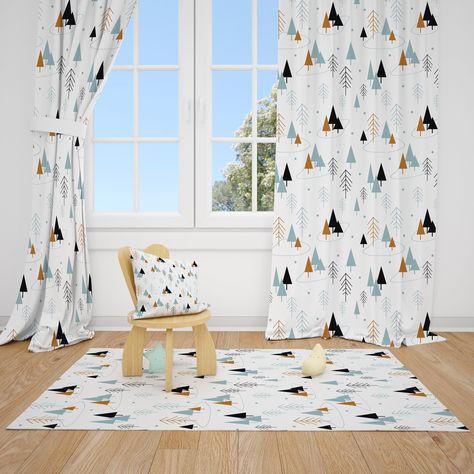 Nordic Curtain, Nursery Curtains Boy, Wilderness Nursery, Boys Curtains, Boys Room Curtains, Nursery Theme Ideas, Curtains Nursery, Baby Room Curtains, Big Boy Bedrooms