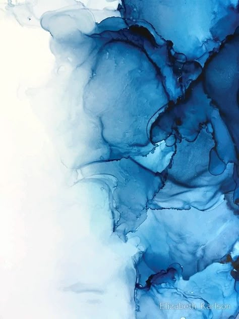 "Blue Tides - Alcohol Ink Painting" Metal Prints by Elizabeth Karlson | Redbubble Blue Vibes, Cat Air, 수채화 그림, Alcohol Ink Painting, Alcohol Ink Art, Paintings Art Prints, Blue Art, Blue Abstract, Ink Painting