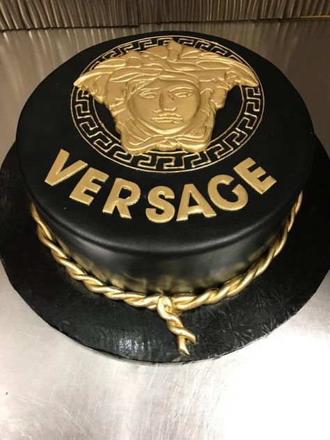 Want something Versace but don't want to pay an arm and leg? Come get a cake instead #nataliebakery #Versace Versace Cake For Men, Versace Birthday Cake, Versace Wallpaper Gold, Versace 2020 Spring Summer, Versace Logo Wallpapers, Versace Cake, Nautical Birthday Cakes, Versace Donatella, Birthday Cake For Men