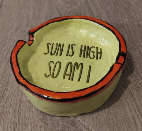 Handmade clay ashtray Sun Ashtray Clay, Ash Tray Pottery Ideas, Clay Ashtray Ideas For Men, Skate Park Ash Tray, Handmade Ashtray Clay, Ceramic Ashtray Ideas, Cute Ashtray Clay, Clay Ash Tray Ideas, Ceramic Ashtray Handmade