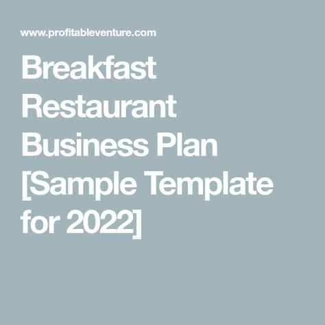 Breakfast Restaurant Business Plan [Sample Template for 2022] Small Bar Restaurant, Small Office Design Business, Restaurant Business Plan Sample, Financial Templates, Building A Business Plan, Bistro Decor, Business Layout, Restaurant Business Plan, Starting A Restaurant