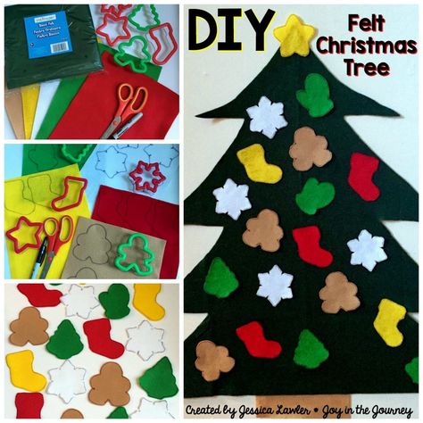 DIY Felt Christmas Tree Felt Christmas Tree Countdown, Felt Christmas Tree For Toddlers, Toddler Felt Christmas Tree, Diy Felt Christmas Tree For Toddlers, Felt Trees Diy, Felt Christmas Tree Diy, Christmas Tree Game, Christmas Ornaments Diy Kids, Ornaments Diy Kids