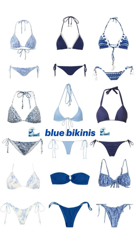 Blue Bikinis for the beach and pool Greece Outfit, Preppy Summer Outfits, Outfit Inspo Summer, Casual Preppy Outfits, Best Swimsuits, Cute Bathing Suits, Cute Preppy Outfits, Trendy Summer Outfits, Summer Bikinis