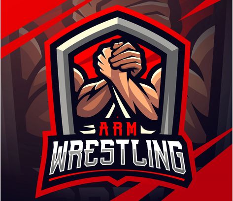 I will design modern gorgeous wrestling logo Wrestling Logo, Mecca Images, Home Made Gym, Arm Wrestling, Mascot Logo Design, Four Arms, Student Christmas Gifts, Sell Photos, Wild Wolf