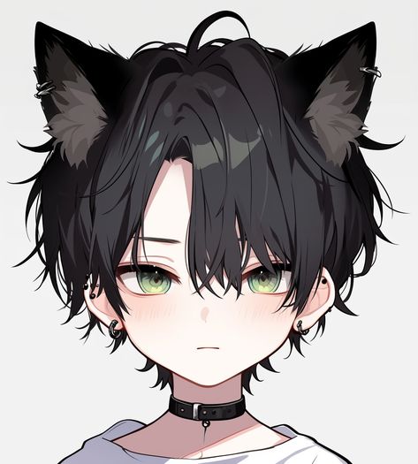 Puppy Boy Anime, Catboy Oc, Anime Catboys, Anime Cat Ears, Anime Cat Boy, Neko Boy, Anime Expressions, Cat Boys, Friend Anime