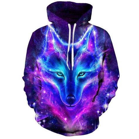 Galaxy Wolf, Wolf 3d, Wolf Hoodie, Foto Top, Trendy Coat, Cooler Style, Purple Hoodie, Space Galaxy, Sweater Gift