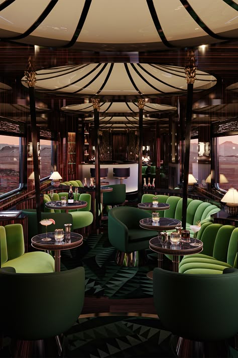 Moody Art Deco, Orient Express Train, Architecture Digest, Best Reads, Moody Art, Luxury Train, Express Train, Art Deco Decor, Robb Report