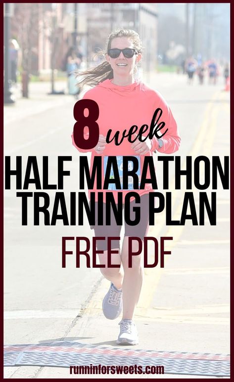 This 8 week half marathon training plan PDF is the perfect 2 month training schedule for beginners and intermediate runners. Half Marathon 8 Week Training Plan, Half Marathon Training Plan 8 Weeks, Training For A Half Marathon Schedule, How To Run A Half Marathon, 5 Week Half Marathon Training Plan, Running Schedule For Half Marathon, Half Marathon Training 10 Week Plan, 5 Month Half Marathon Training Plan, 8 Week Half Marathon Training Plan