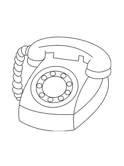 Phone Coloring Page, Telephone Drawing, Old School Phone, Christmas Crafts Sewing, Vintage Polaroid Camera, Retro Record Player, Number Drawing, Funny Cat Wallpaper, Quote Coloring Pages