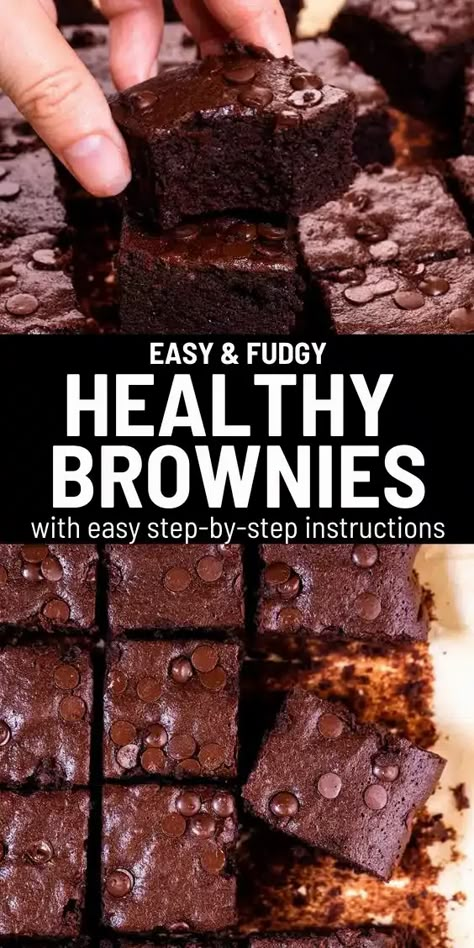 Gluten Free Sugar Free Brownies, Low Fat Brownies, Healthy Brownie Recipe, Low Calorie Brownies, Protein Brownies Recipe, Chocolate Chip Cookie Dough Ice Cream, Easy Healthy Desserts, Healthy Fudge, Gluten Free Brownies Recipe