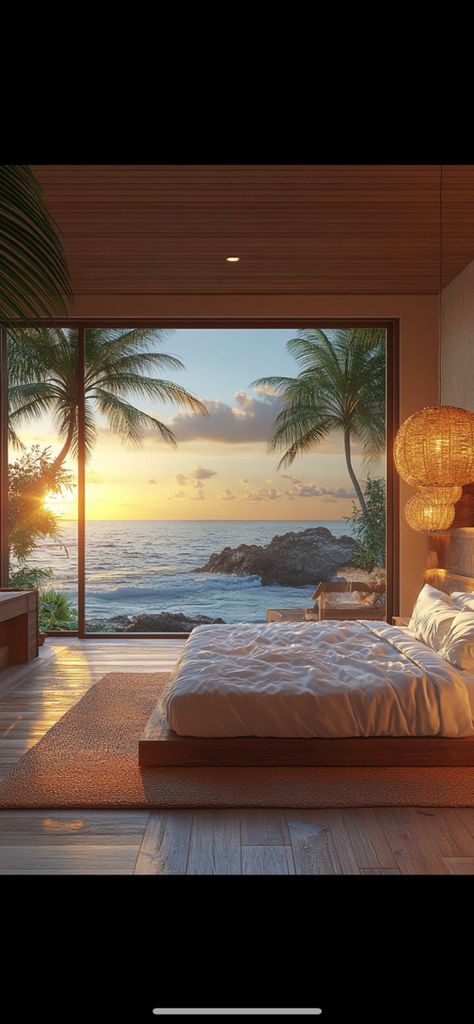 Wooden Beach House, Beach House Aesthetic, Luxury Beach House, Dream Beach Houses, Bedroom Corner, Bedroom Views, Modern Beach House, Beach Bedroom, Beach House Interior