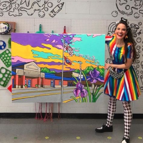 Cassie Stephens: How to Create a Paint-by-Number of Your School, an Update! Art Club Projects, Art Auction Projects, Elementary Art Classroom, Group Art Projects, Cassie Stephens, 7th Grade Art, Collaborative Art Projects, Middle School Art Projects, Outfit Photos