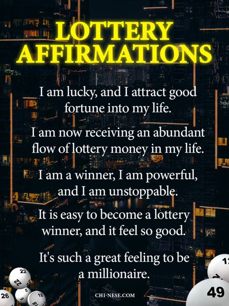 lottery affirmations Lottery Winning Mantra, Lottery Spells That Work, Win Lottery Law Of Attraction, Win Lotto Affirmations, Lotto Affirmations Lottery Winner, Sigil To Win The Lottery, Lottery Affirmations Law Of Attraction, Prayers To Win The Lottery, Lottery Win Manifestation