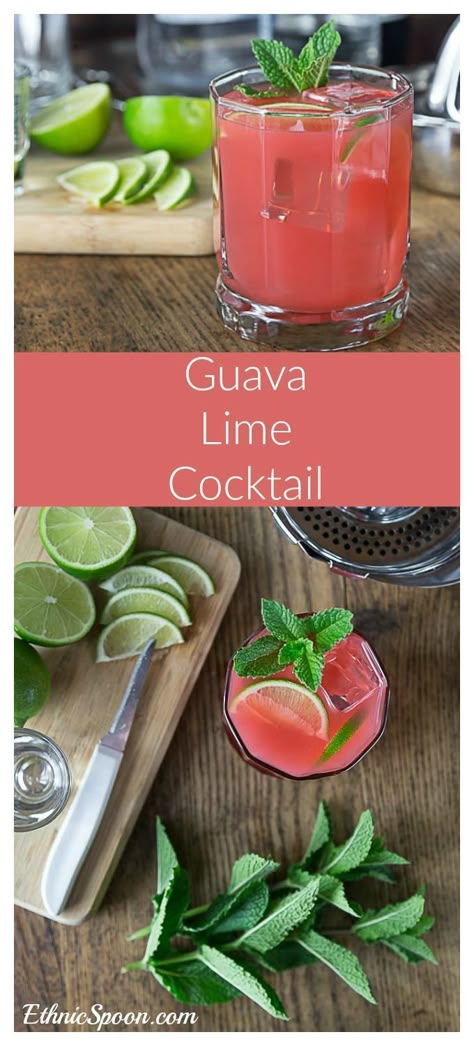 Lime Cocktails, Guava Juice, Boozy Drinks, Drink Drank Drunk, Fancy Drinks, Mixed Drinks Recipes, Milk Shakes, Alcohol Drink Recipes, Drinks Alcohol Recipes