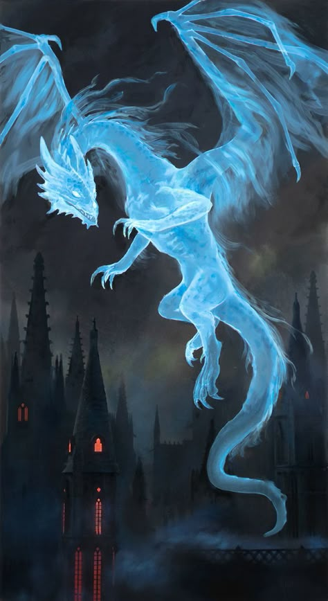 Art by  Kari Christensen | Dragon Spirit Tiamat Dragon, Elemental Dragons, Night Of The Demons, Mythical Dragons, Dragon Artwork Fantasy, Cool Dragons, Harry Potter Dr, Beautiful Dragon, Fantasy Animals