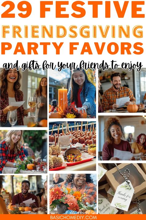 29 Festive Friendsgiving Party Favors and Gifts for Friends - Basic Home DIY Friendsgiving Gift Ideas Diy, Thanksgiving Favors Diy, Friendsgiving Gift Ideas, Friendsgiving Party Favors, Diy Friendsgiving, Thanksgiving Goodie Bag, Thanksgiving Table Favors, Thanksgiving Gifts Diy, Teen Party Favors