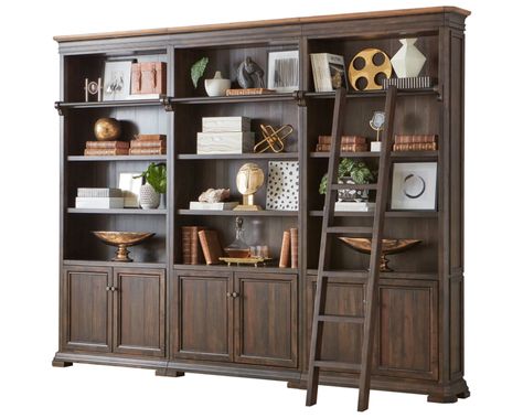 Library Wall Bookcases – Martin Furniture Traditional Bookcases, Inspirational Office, Bookcases For Sale, Library Bookcase, Book Cases, Library Wall, Office Bookcase, Wood Ladder, Bookcase Wall