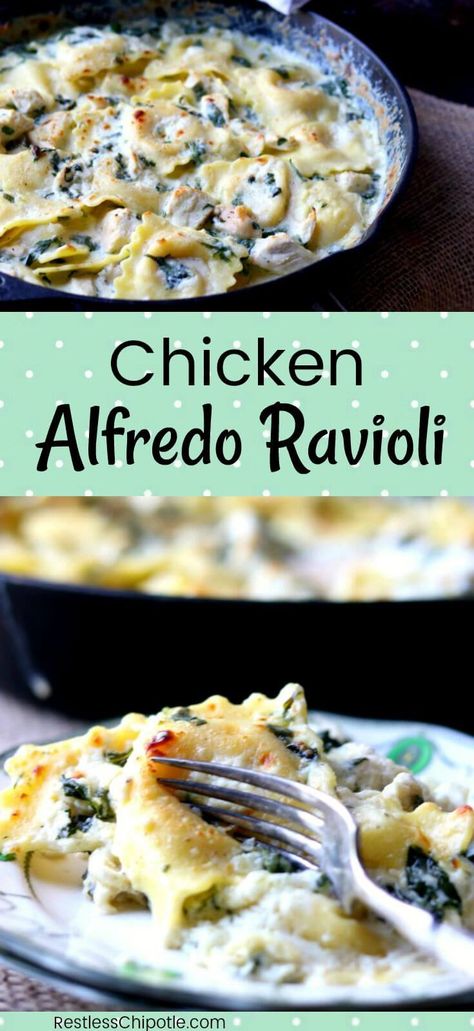 Chicken Alfredo Ravioli, Cheese Sauce For Chicken, Alfredo Ravioli, Cheese Ravioli Recipe, Spinach And Cheese Ravioli, Quick Comfort Food, Alfredo Sauce Recipe Easy, Restless Chipotle, Alfredo Sauce Recipe Homemade