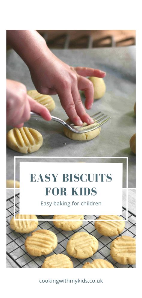 Fork Biscuits Recipe, Easy Healthy Biscuit Recipe, Quick And Easy Baking Recipes Simple, Easy Baking Recipes For Preschool, Simple Biscuits Recipe, Quick Simple Baking Recipes, Easy Recipes For Preschoolers To Make, Simple Recipe For Kids, Preschool Baking Ideas