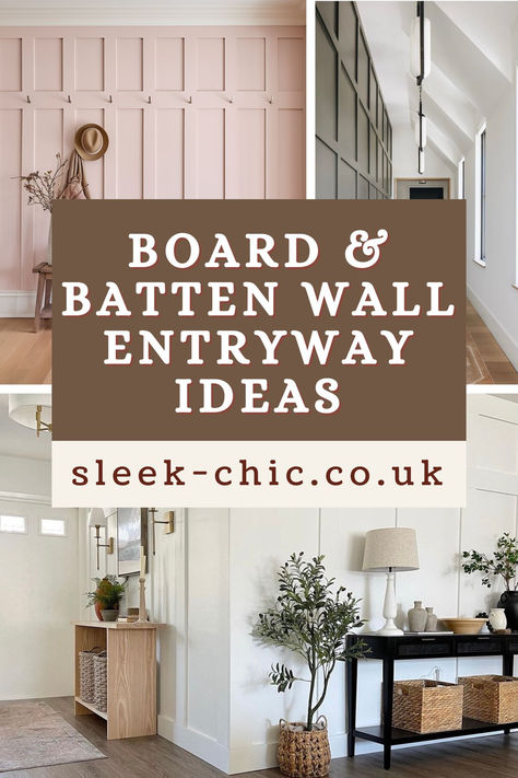 There are so many ways to introduce board and batten in a stylish way. These stunning board and batten wall entryway ideas are curated to spark your creativity and deliver the right lasting impression with your guests. Click through to discover 19 stunning looks! Board And Batten Entrance Wall, Entryway Batten Wall, Entryway Paneling Ideas, Board And Batten Coat Hooks, Foyer With Board And Batten, Entry Halls Ideas Foyers, Wall Niches Ideas Entryway, Entryway Ideas With Board And Batten, Floor To Ceiling Board And Batten Entryway