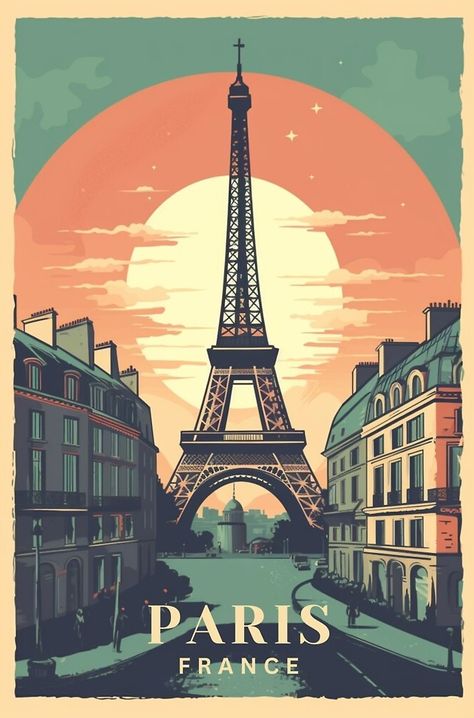 Paris Travel Poster, Vintage Postcards Travel, France Aesthetic, Paris Poster, France Vintage, Paris Vintage, Travel Postcard, Paris Art, Poster Collection