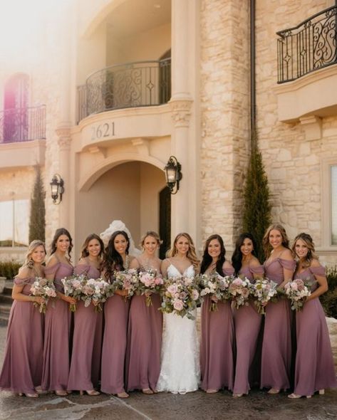 Bridesmaid Dresses Mauve, Mulberry Wedding, Bridesmaid Dresses Blush, Mauve Bridesmaid Dresses, Bridesmaid Dress Color Schemes, Grey Weddings, Bridal Things, Colors For 2024, Blush Wedding Colors