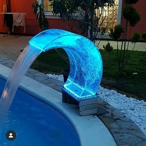 Submersible Led Pool Lights, Pool Lighting Ideas, Swimming Pool Lighting, Pool Waterfalls, Swimming Pool Waterfall, Swimming Pool Equipment, Pool Lighting, Cool Pool Floats, Pool Shade