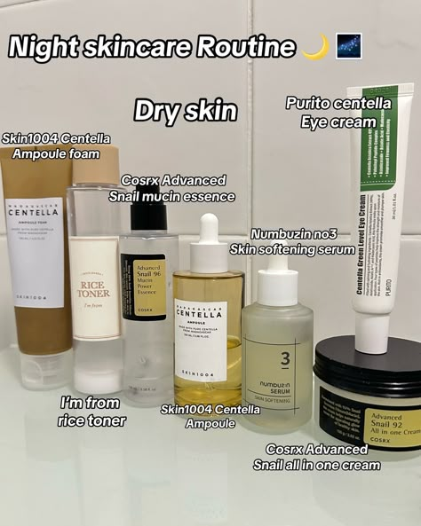 My night skincare routine. You can get them at yesstyle. Use my rewards code TOSIN1234 on your order. . . . #skincare #koreanskincare #dryskin #kbeauty #skintok #skincareroutine #yesstyle #skin1004 #numbuzin #cosrx #feed #trending #korean Korean Night Skincare Routine, Cosrx Skincare, Smooth Skin Face, Products For Glowing Skin, Night Skincare Routine, Guys Grooming, Korean Skin Care Secrets, Night Skincare, Beauty Treatments Skin Care