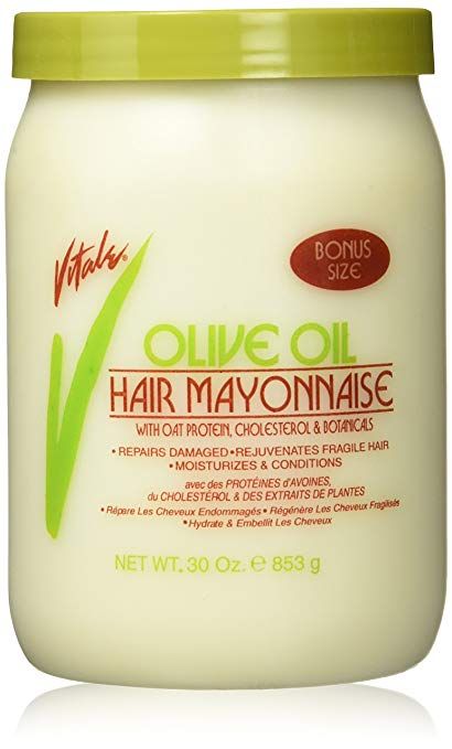 Vitale Olive Oil Hair Mayonnaise 30oz with Oat & Egg Protein and Vitamins - Good on Color & Thermal Treated Hair - for Dry & Damaged Scalp Men, Women & Kids -Moisturize and Condition Hair Mayonnaise, Olive Oil Hair, Egg Protein, Diy Hair Masks, Oil Hair, Relaxed Hair, Hair Cream, Hair Growth Oil, Roots Hair