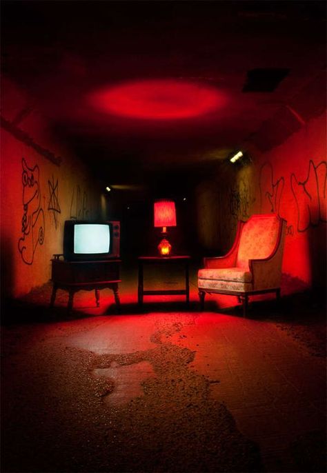 Scary Lighting, Scary Room, Shooting Pose, Story Prompt, Oxenfree, Neon Noir, New Retro Wave, Red Room, Red Rooms