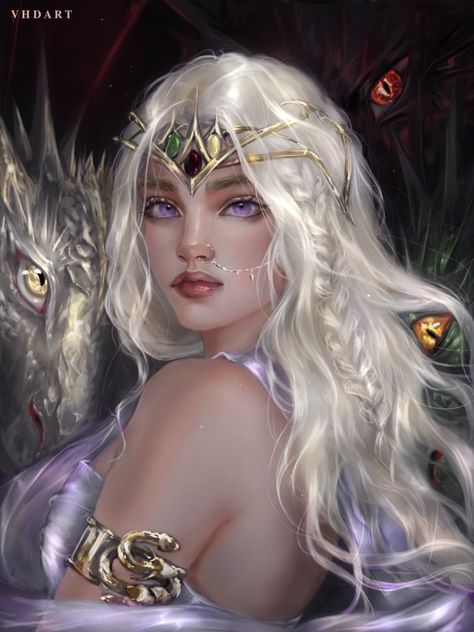 marwyn Daenerys Targaryen Painting, Daenerys Targaryen Book, Book Daenerys, Viserra Targaryen, Daenerys Targaryen Art, Targaryen Hair, Queen Daenerys, Daenerys Stormborn, Game Of Thrones Artwork