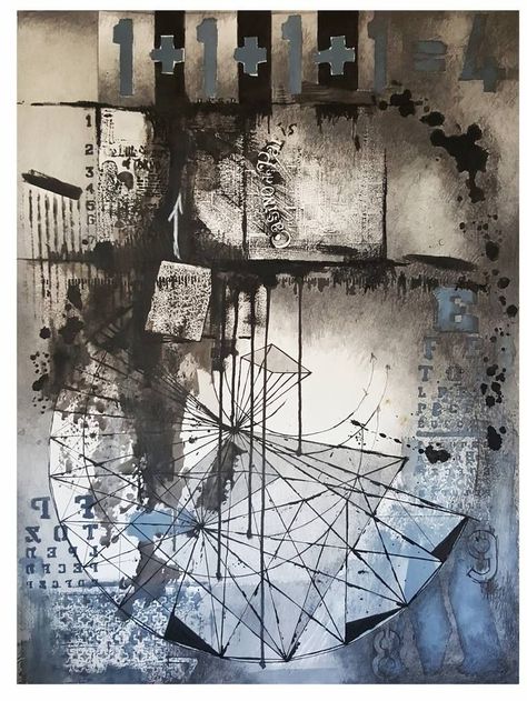 Original Abstract Drawing by G Kustom Kuhl | Abstract Art on Paper | COMPOSITION NO.152 [ CASINO DE PARIS ] Ink Drawing Abstract, Abstract Art Styles, Drawing Composition, Paris Drawing, Acrylic Drawing, Modern Expressionism, Vintage Inspired Wall Art, Art Charcoal, Drawing Charcoal