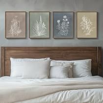 Boho Painting For Bedroom, Wall Art Size Guide Above King Bed, Earth Tone Wall Decor, Over The Bed Art Master Bedrooms, Over The Bed Wall Decor Modern, Above The Bed Art, Above Bed Wall Decor Ideas, Behind Bed Wall Decor Ideas, Over Headboard Decor Ideas