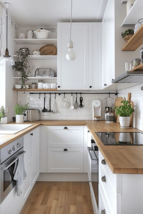 48  Small Kitchen Ideas to Maximize Space and Style Kitchen Living Small Space, Small Kitchen With All Appliances, Small Room Kitchen Ideas, Small Stove Ideas, 100 Sq Foot Kitchen, Small Terrace Kitchen, Small Kitchen Remodel With Pantry, Small Kitchen Functionality Ideas, Small Light Kitchen Ideas