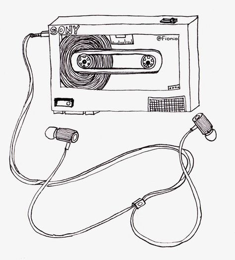 Walkman By Fionio On Deviantart Cute Doodle Art Aesthetic Drawing Line Art Drawings