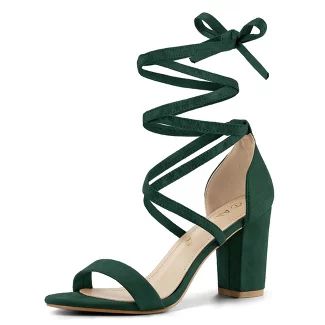 Quinceanera Heels, Emerald Green Shoes, Emerald Green Heels, Quinceanera Shoes, Green High Heels, Heels Strappy, Hot Pink Heels, Lace Up Block Heel, Prom Heels