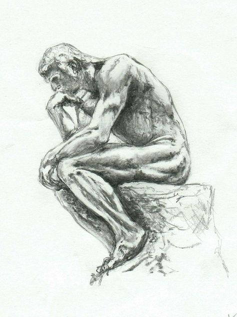 The Thinker sketch Kodie Shane, Man Posing, Human Body Drawing, The Thinker, Body Drawing, Art Appreciation, Figurative Sculpture, Human Figure, Male Art