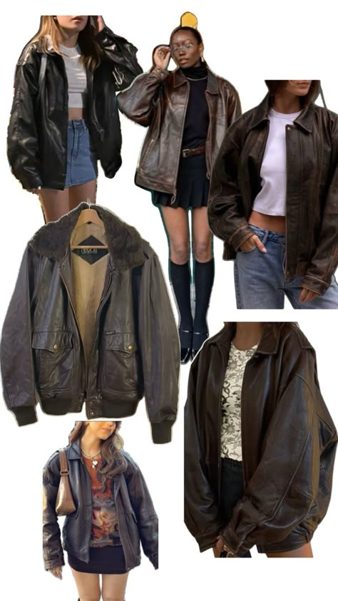 Motel Rocks Jacket, Brown Jacket Styling, Leather Jacket Black Outfit, How To Be Edgy, Downtown Leather Jacket, Cute Outfits With Leather Jackets, How To Style A Brown Jacket, Vintage Leather Jacket Outfits Women, How To Style A Brown Leather Jacket