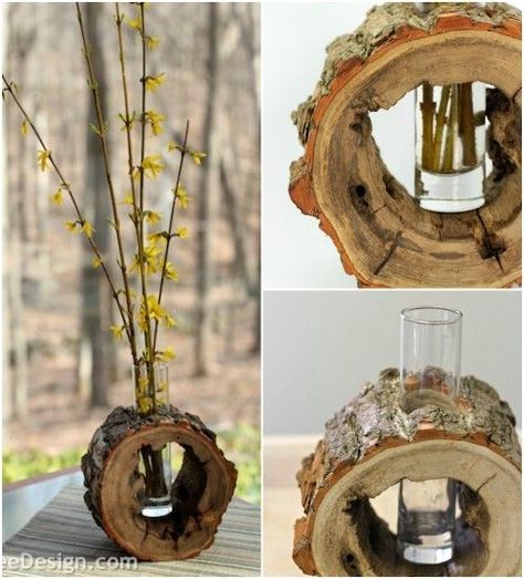 18 Charming Rustic Log Projects: Bringing Nature Indoors - DIY & Crafts. Enjoy the relaxing coziness that comes with homemade log furniture and décor! You can find great Rustic Style Furniture on https://www.cabinfield.com/ site also. Log Decor, Rustic Style Furniture, Log Projects, Deco Nature, Dekor Diy, Into The Wood, Wood Logs, Wood Creations, Deco Floral