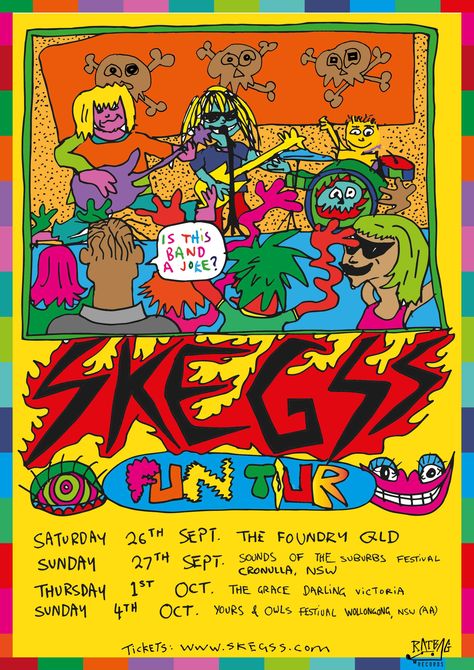 Skegss Band, Beach Goth, Poster Collage, Door Poster, Punk Poster, Music Inspiration, Band Poster, Music Festival Poster, Room Artwork