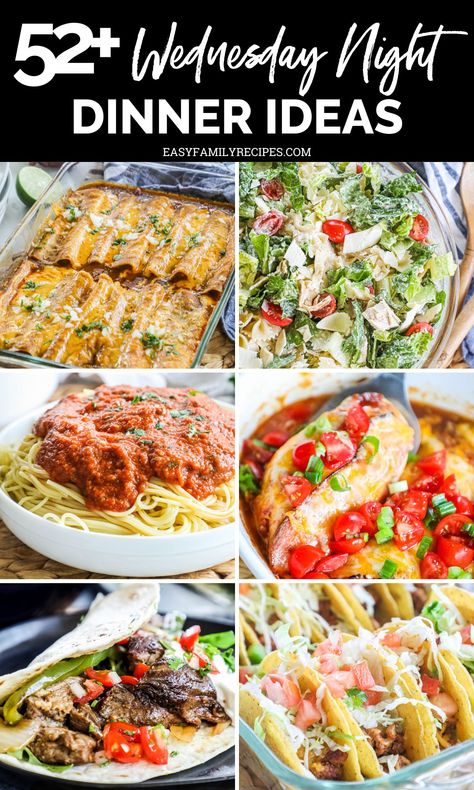 This list of Wednesday night dinner ideas is just what you need to get you through that midweek slump. These are quick, easy, and manageable recipes that make for a stress-free midweek family meal! Dinner For 5 Ideas, Midweek Dinner Recipes, Wednesday Dinner Ideas Easy, Easy Wednesday Night Dinner, Midweek Dinner Ideas, Wednesday Meal Ideas Dinners, Easy Midweek Meals, Work Night Dinners Easy, Wednesday Dinner Ideas Families