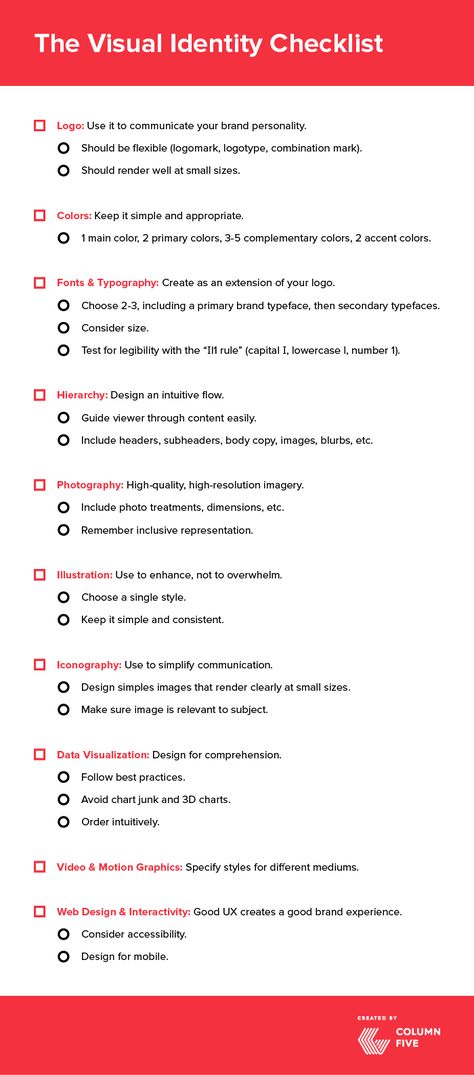 Everything to Include In Your Visual Identity (Plus Tips & Checklist) Brand Style Guide Inspiration, Branding Step By Step, Digital Marketing Checklist, Branding Design Tips, Clothing Brand Checklist, Visual Identity Branding, Visual Branding Identity, Brand Identity Guide, Visual Branding Design