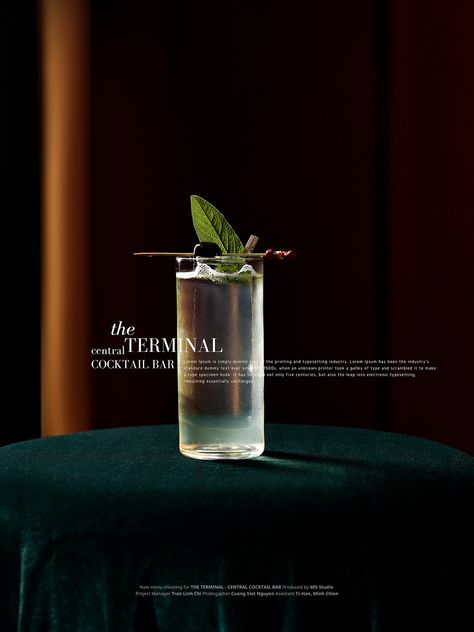 THE TERMINAL - CENTRAL COCKTAIL BAR MENU :: Behance Product Photography Food, Mixology Bar, Silent Witness, Food Photography Composition, Photography Food Styling, Food Videography, Restaurant Social Media, Cocktail Photos, Cocktail Photography